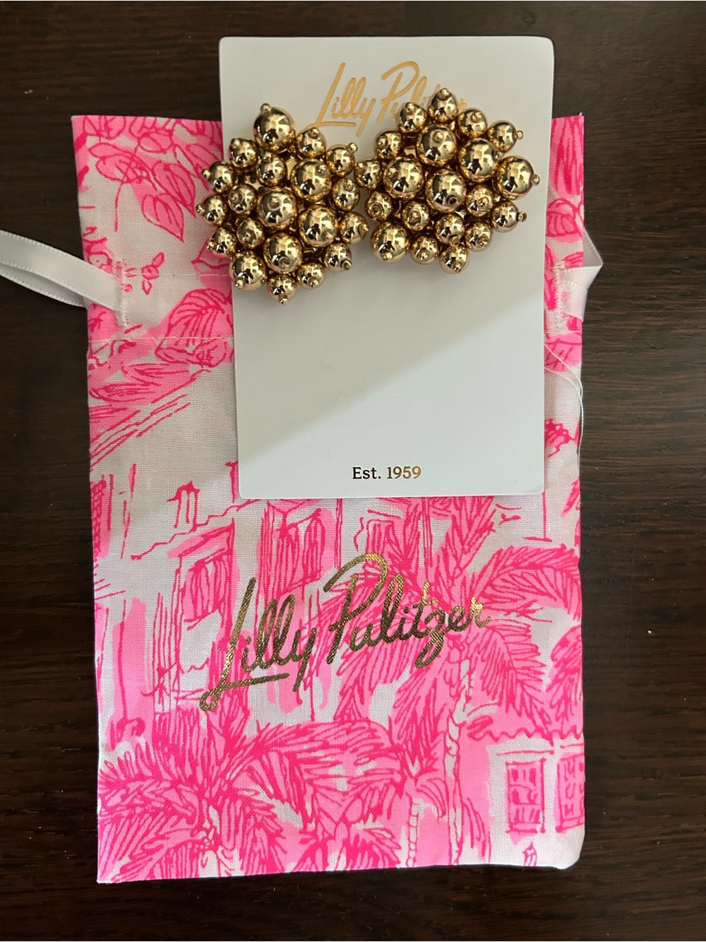 Lilly Pulitzer Gold Earrings Metallic $48 NEW